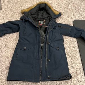 Long, Navy jacket. Vince Camuto. Size P/S